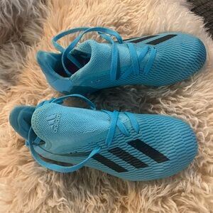 Adidas X 19.3 FG Cleats, youth Size 1 Unisex, Cyan Colorway ** New **